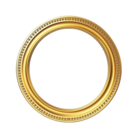 ai généré antique cercle Cadre or isolé transparent png