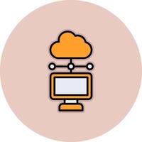 icono de vector de computación en la nube