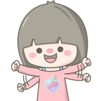 fofa pequeno feliz pastel menina animado png