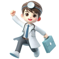 médecin personnage porter une sac png