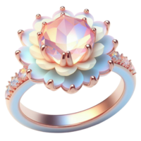 Beautiful ring with gem decoration png