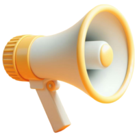 Mixed yellow 3d megaphone png