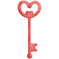 Watercolor Heart Key Illustration png