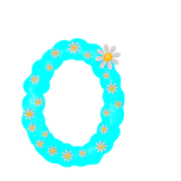 Anglais alphabet bleu avec blanc fleurs png