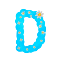 Englisch Alphabet Blau mit Weiß Blumen png