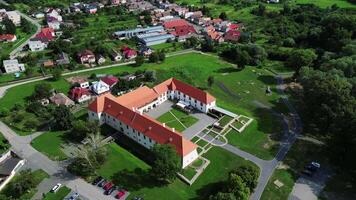 Aerial view of chateau Rakoczi in Borsa Slovakia video