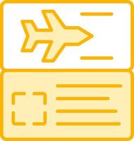 icono de vector de billete de avión