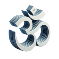 AI generated Beautiful Om Symbol Logo Silver Color png