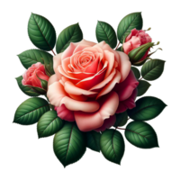 AI generated Beautiful Red Rose With Swirls Lovely Flowers png