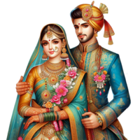 AI generated Beautiful Quite Wedding Couple For Wedding Card Invitation png