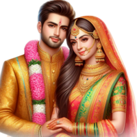 AI generated Beautiful Quite Wedding Couple For Wedding Card Invitation png