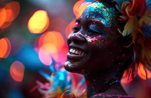 ai generado un carnaval bailarín sonrisas foto