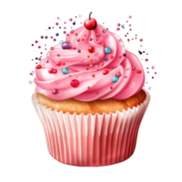 AI generated Watercolor cupcake png
