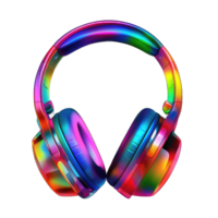 ai généré Bluetooth casque de musique multi Couleur dans transparent Contexte png