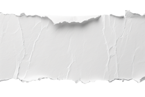 AI generated Blank, white sheet of paper, rectangular shape. On transparent background. Ripped, jagged page. With empty space for text. png