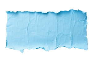 ai généré blanc, bleu feuille de papier, rectangulaire forme. sur transparent Contexte. déchiré, déchiqueté page. avec vide espace pour texte. png