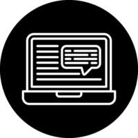 Laptop Chat Vector Icon