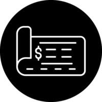 Bank Check Vector Icon