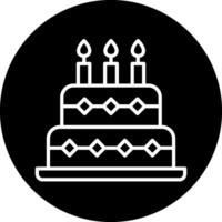 icono de vector de pastel de cumpleaños