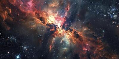 AI generated Night sky Universe filled with stars, nebula and galaxy. photo