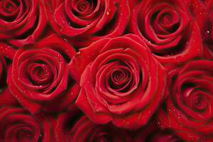 AI generated Red Rose Background for Valentine's Day. AI Generated photo