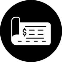 Bank Check Vector Icon