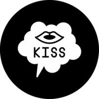 icono de vector de beso