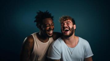 AI generated Two Male Best Friends Laughing Together - AI Generated photo