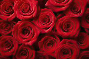AI generated Red Rose Background for Valentine's Day. AI Generated photo