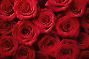 AI generated Red Rose Background for Valentine's Day. AI Generated photo