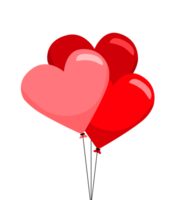 Heart shaped balloons on transparent background png