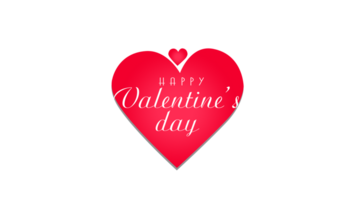 Valentine's day card with heart shape on transparent background png