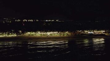 Tropical Resort Nighttime Glow on Ocean video