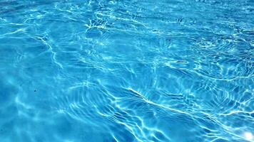 Clear blue swimming pool water with gentle ripples, suitable for concepts related to summer, relaxation, or leisure activities video