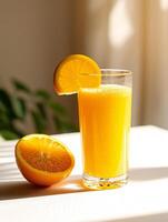 AI generated a glass of orange juice photo