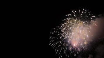 spettacolare d'oro fuochi d'artificio Schermo notte cielo video