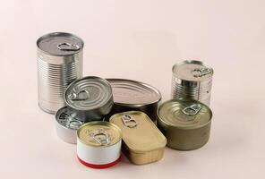 Various Unopened Tin Can Food photo