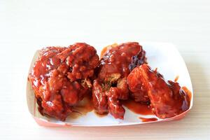 Crispy Fried Chicken with Spicy Red Sauce photo