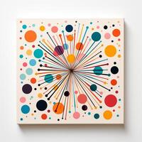 AI generated Colorful but simple fireworks modern art clean design photo