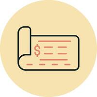 icono de vector de cheque bancario