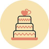 icono de vector de pastel de bodas