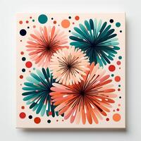 AI generated Colorful but simple fireworks modern art clean design photo