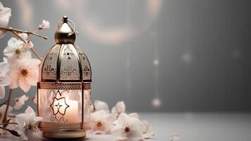 AI generated soft light Islamic background photo