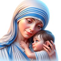 ai generato bellissimo madre teresa immagini png