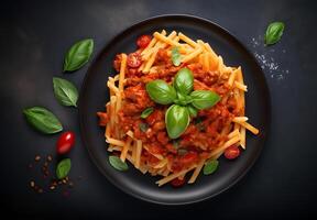 AI generated Photo penne pasta in tomato sauce