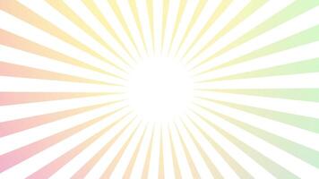färgrik lutning sunburst retro bakgrund animation, solsken 4k slinga cirkulär Ränder video