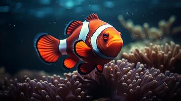 AI generated Nature Maroon clown fish photography photo