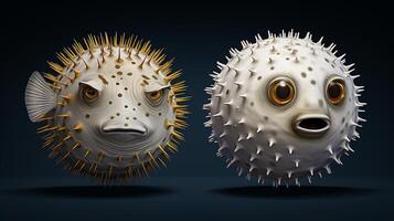 AI generated Nature Pufferfish full view photography photo