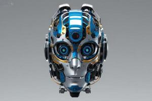 AI generated Digital Graphic AI Artificial Intelligence Robot Head Futuristic by AI Generative photo