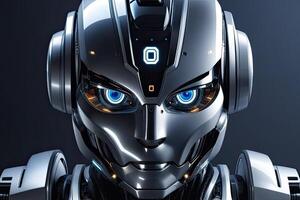 AI generated Digital Graphic AI Artificial Intelligence Robot Head Futuristic by AI Generative photo